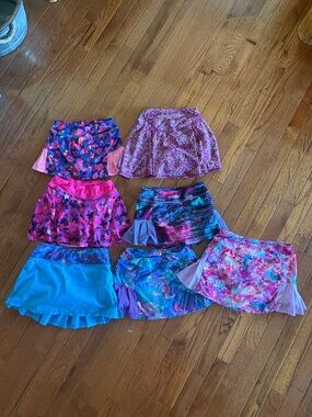 Ivivva Girls' Assorted Bright Floral & Tie-Dye Skort Lot - Pink, Blue, Purple